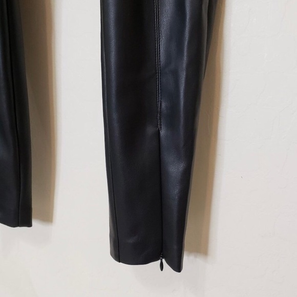 Zara Faux Leather Leggings Skinny Pants Ankle Zip - Picture 6 of 8